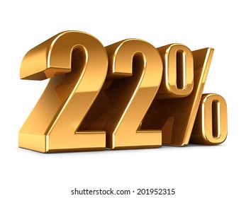 3d Render Of A Gold 22 Percent