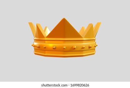 3d Render Gold Crown Isolated