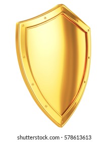 3d Render, Gold Shield