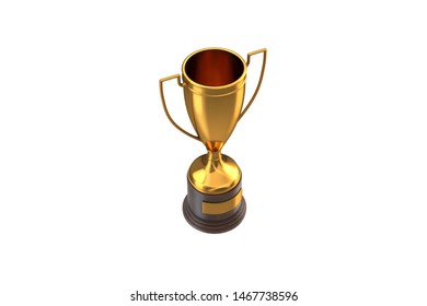 3d Render Gold Trophy Cup Isolated Stock Illustration 1467738596 ...