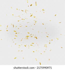 3d Render Of Golden Confetti Flying On Transparent Background.