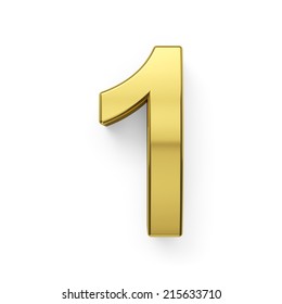 Golden Number 1 3d Render Shiny Stock Illustration 1352250530 ...