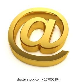 3d Render Golden Email Address Symbol Stock Illustration 187008194 ...