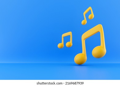 3d Render Golden Music Notes. 3d Render Music Notes. 3d Render Music Notes Illustration