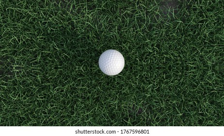 3d render A golf ball stands on the lawn - Powered by Shutterstock