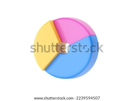 3d render graph illustration - digital circle diagram, financial stats and traffic analysis infographic. Seo info concept for website or banner isolated on white background. 3D Illustration