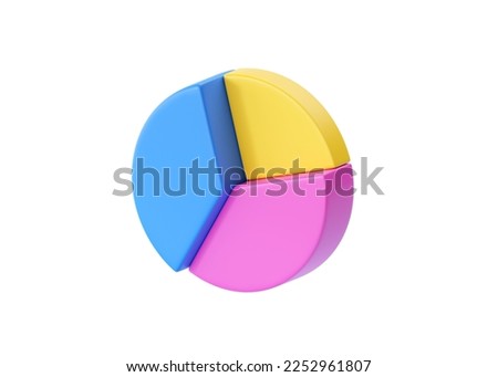 3d render graph illustration - digital circle diagram, financial stats and traffic analysis infographic. Seo info concept for website or presentation isolated on white background. 3D Illustration
