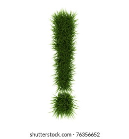 3d render grass font collection isolated on white