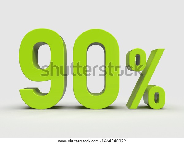 3d Render: Green 90% Percent Discount 3d Sign on\
White Background, Special Offer 90% Discount Tag, Sale Up to 90\
Percent Off,  Ninety Percent Letters Sale Symbol, Special Offer\
Label, Sticker, Tag