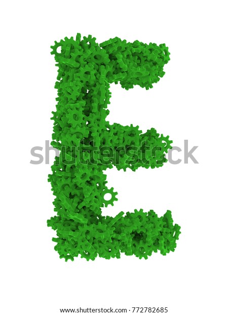 3d Render Green Alphabet Make Gears Stock Illustration 772782685 ...