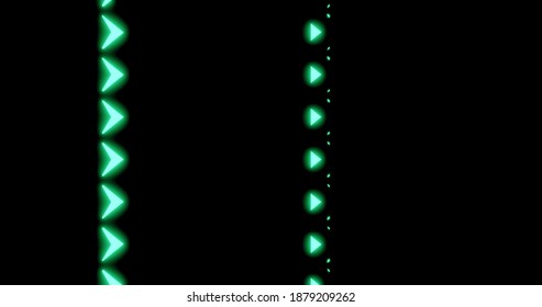 3d render with green arrows or black background