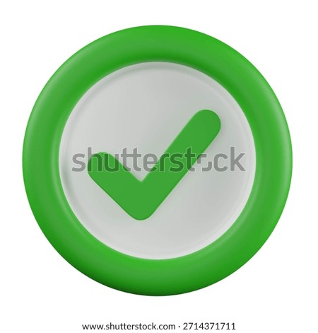 3D render Green Checkmark Icon for Success and Approval icon