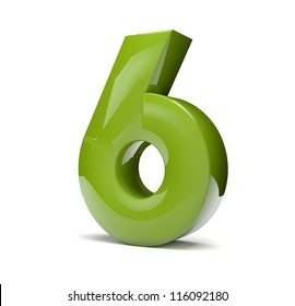 3d Render Of A Green Number Six