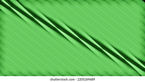 3d Render With Green Slanted Stripes Background, Soft Focus