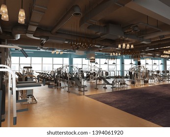 3d Render Of Gym Fitness Center