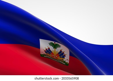 3d Render Of The Haitian Flag Waving.