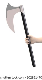 3d render of hand with axe