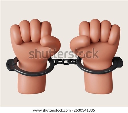 A 3D render of handcuffed fists representing the struggles of narcotics addiction and the impact of drug enforcement.