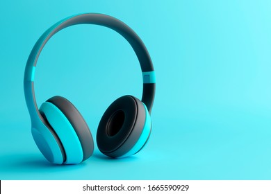 3d Render Of Headphones Image In Minimal Style