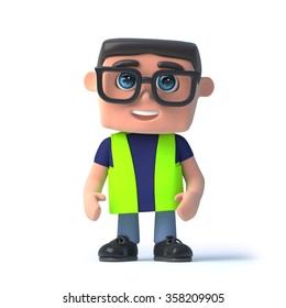 3d Render Of A Health And Safety Officer.