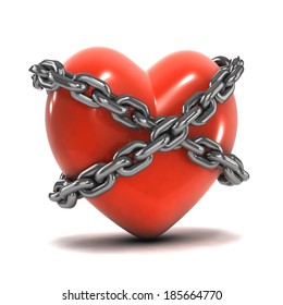 3d Render Heart Bound By Chains Stock Illustration 185664770 | Shutterstock