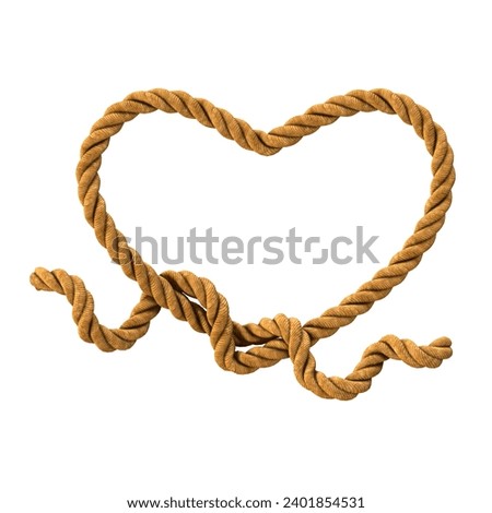 3D render of a heart icon with rope texture