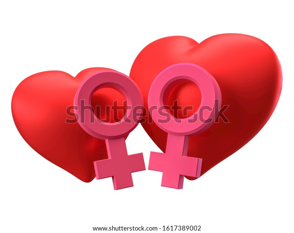 3d Render Heart Male Female Gender Stock Illustration 1617389002