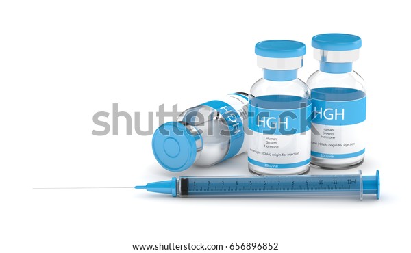 3d Render Hgh Vials Syringe Isolated Stock Illustration 656896852 ...