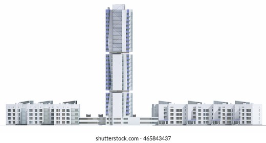 3D Render of a high-rise facade