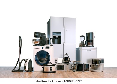 3d Render Of Home Appliances Collection Set