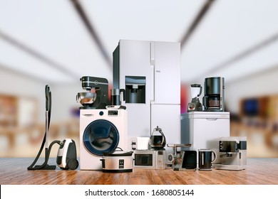 3d render of home appliances collection set