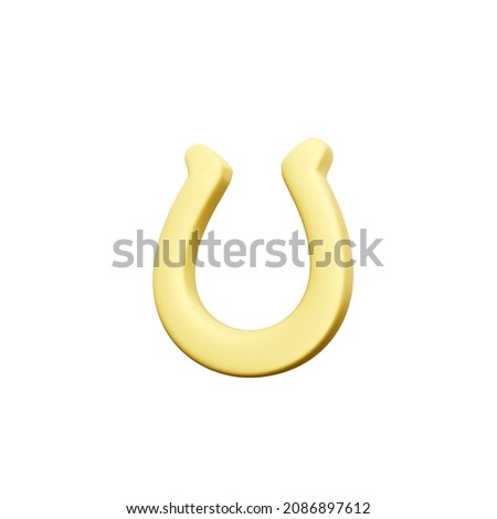 3d render of a horseshoe, isolated on white. 3d rendering icon horseshoe icon