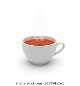 3D render of a hot tea on white background – detailed and isolated. Ideal for product mockups, e-commerce, catalogs, advertising, and promotional design.