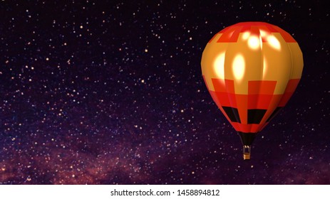 3d Render Hot Weather Baloon In Space Backround