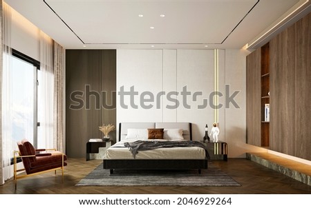 3d render of hotel room