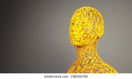 3d Render Human Figure Concept Illustration Background