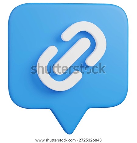 3D render  Hyperlink Icon in Speech Bubble