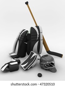 3D Render Of Ice Hockey Goalie Equipment