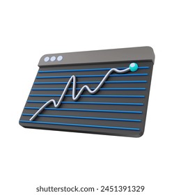 3d render icon  Graph and Chart illustration