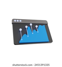3d render icon  Graph and Chart illustration