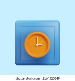 3d render icon illustration time concept clock icon