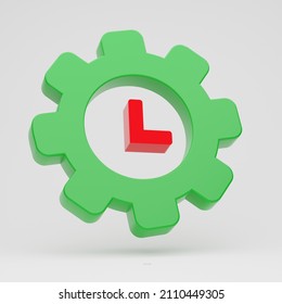 3d render. 3d icon of the working time of the Internet support service