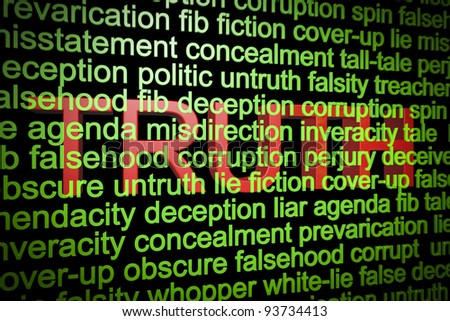 A 3D render illustrating the concept of the truth behind the lies