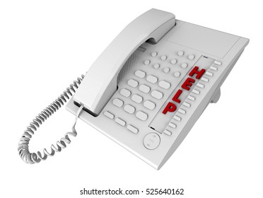 3D render illustration - call for help concept