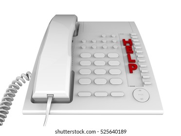 3D render illustration - call for help concept