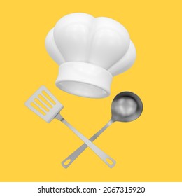 3d render illustration of chef's hat
. Modern trendy design.  Simple icon of cooking food. - Powered by Shutterstock