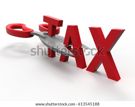 3D render illustration of the concept of governmental relaxation of taxes.