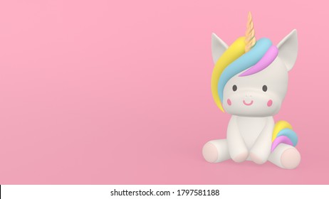 3d render illustration  cute unicorn  Pastel colors  modern trendy design  Free space for your text image 
Free place for text 