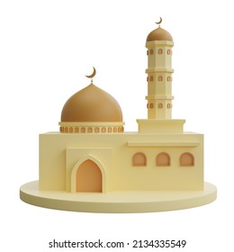 3d Render Illustration Of Mosque Isolated