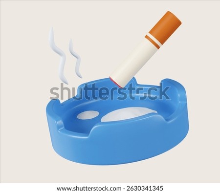 A 3D render illustration of a narcotics ashtray, emphasizing the dangers of smoking and its associated health risks.